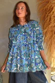 Annie 1972 Point Collar Smock Blouse Mr Blue Skies